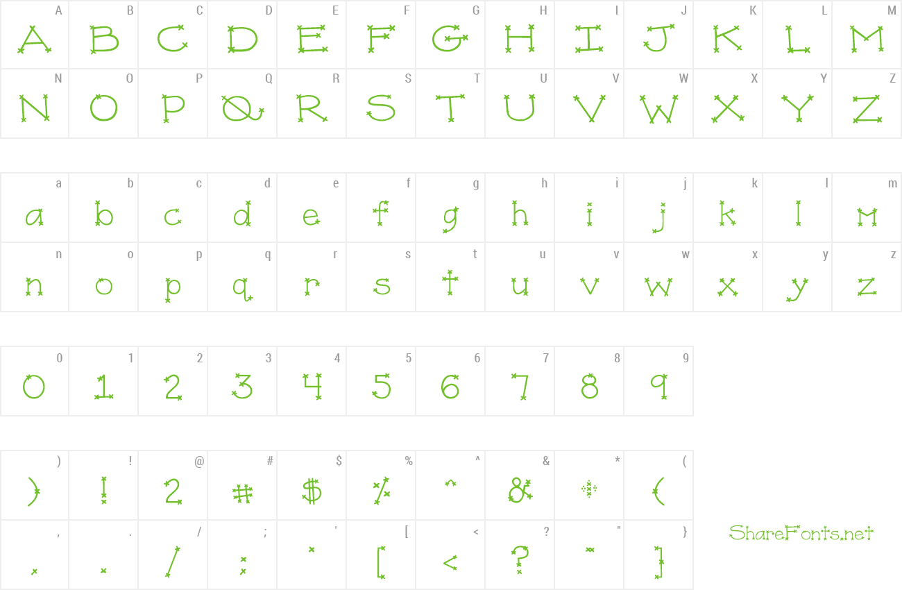 Font DJ Cross Stitch preview